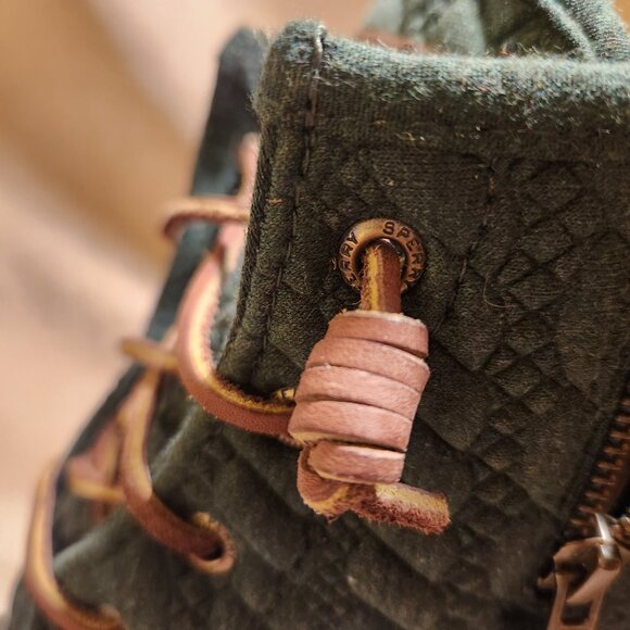 Sperry Saltwater Quilted Duck Boots Green Women's Size 7.5 Original Price $130 - Picture 11 of 16